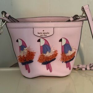 Kate Spade Light Pink Parrot Bucket Bag
